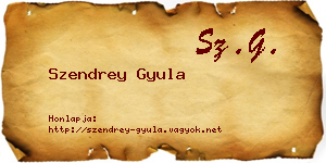 Szendrey Gyula névjegykártya