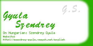 gyula szendrey business card